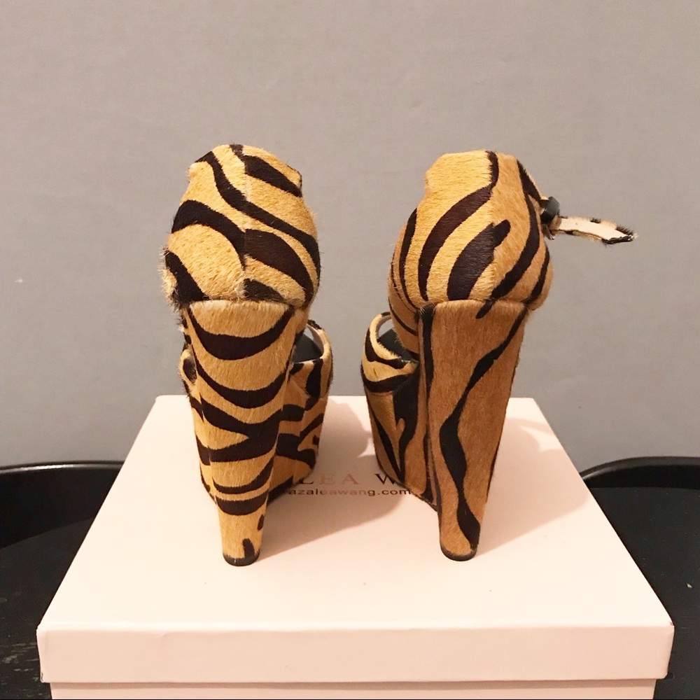 Zara Zebra Print Platform Wedges. - Picture 2 of 5